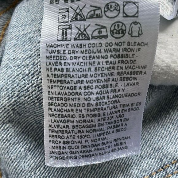 LEVIS 711 Jeans Womens 25 Long Skinny Distressed Blue Denim 8" Rise Medium Wash - Picture 7 of 8